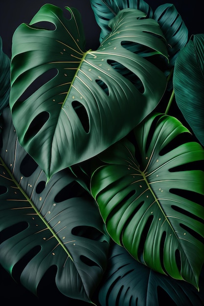 Green tropical leaves background