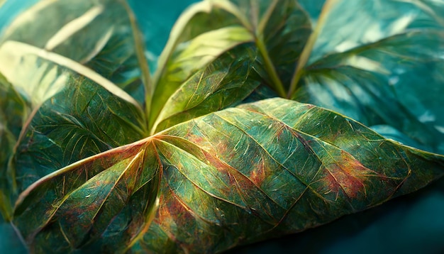 Green tropical leaves decorative background