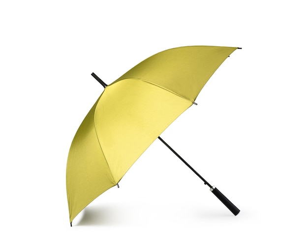 Green umbrella on white background