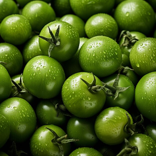 Photo green unripe tomatoes summer freshness generative ai