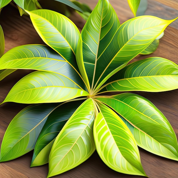 Green variegated leaves of cassumunar ginger zingiber cassumunar the tropical forest herbal plant