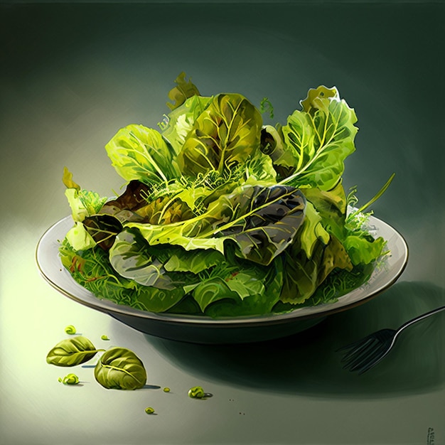 Green vegan breakfast meal in bowl with spinach arugula avocado seeds and sprouts on dark background