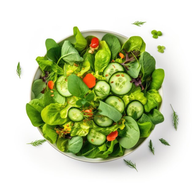 Green vegan salad isolated Illustration AI GenerativexA