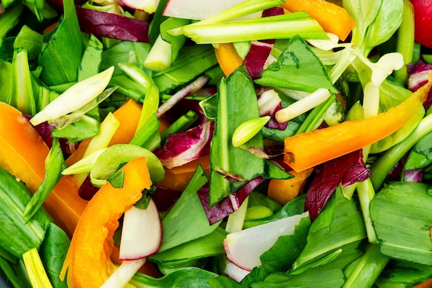 Green vegan saladfood background