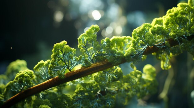 Green vegetable in glass flask biotechnology concept