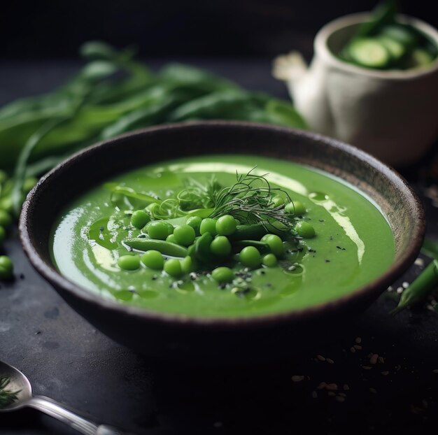 Premium AI Image | Green vegetable soup