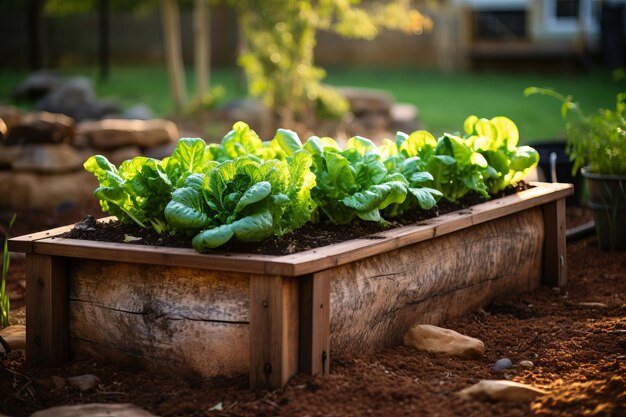 Photo green vegetable sprouts for planting in garden beds fresh and organic produce for home gardening