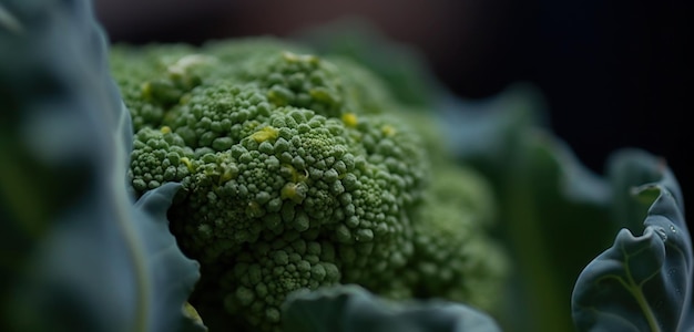 Photo a green vegetable with yellow dots on it