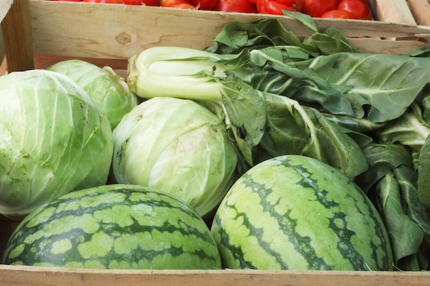 Green vegetables in the market