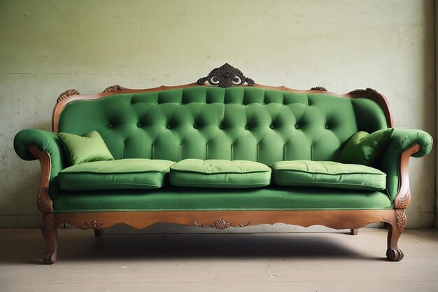 Green vintage sofa