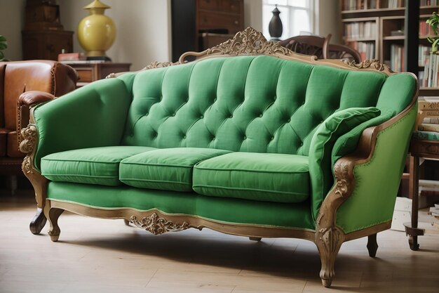 Photo green vintage sofa