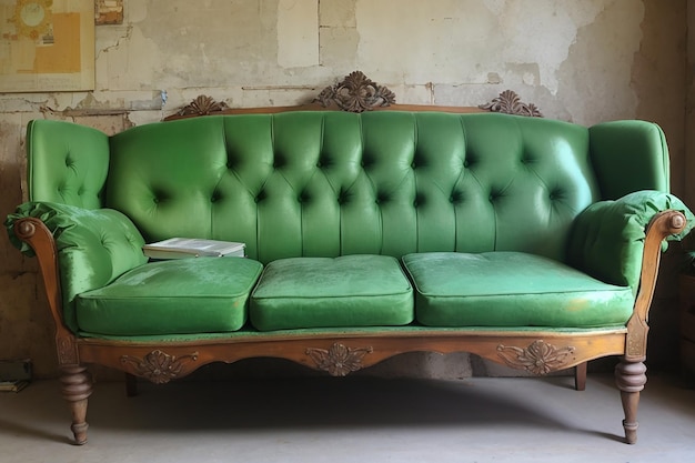 Green vintage sofa