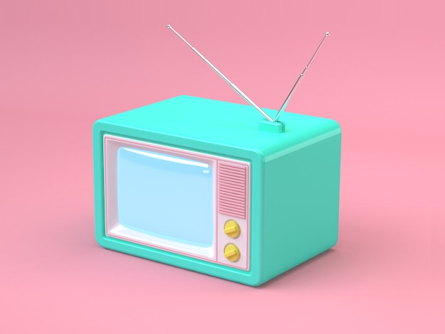 green vintage television cartoon style 