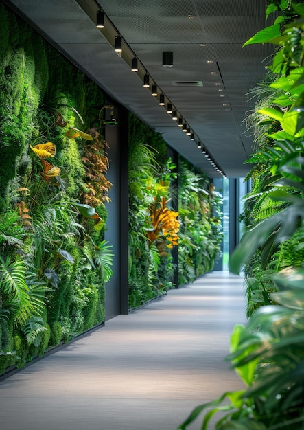 Green wall in the office building