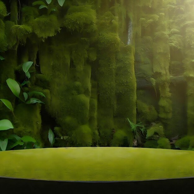 A green wall with a bench in front of the word jungle