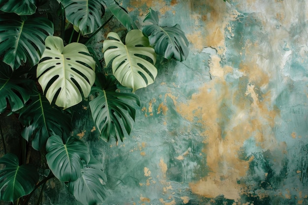 A Green Wall With Leaves