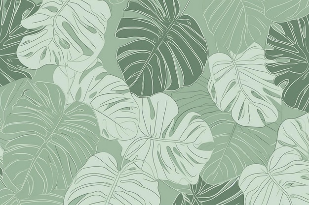 A green wallpaper with a leaf pattern.