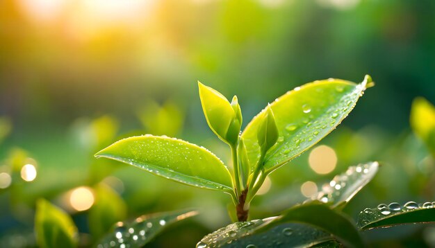 Green water with drop water