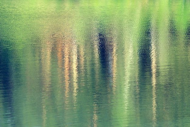 Green water with reflection and ripples