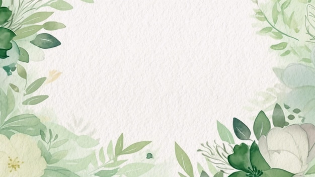 Photo green watercolor background with a place for text