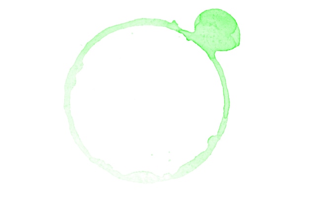 흰색 배경에 고립 된 녹색 수채화 원