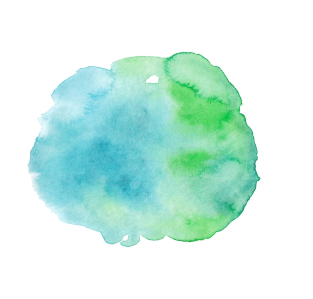 Green watercolor stains