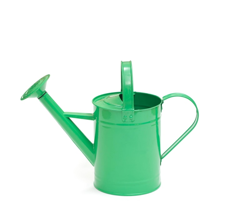 Photo green watering can isolated on a white background