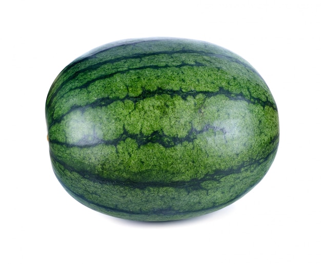 Green watermelon isolated on white background