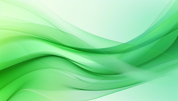 Green wave on a white background