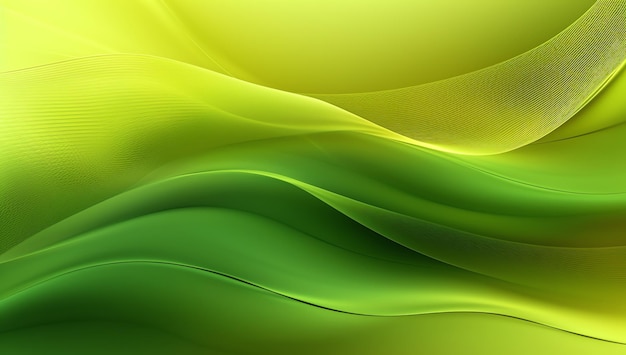 Green waves on a yellow background