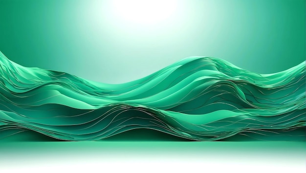 Photo green wavy background