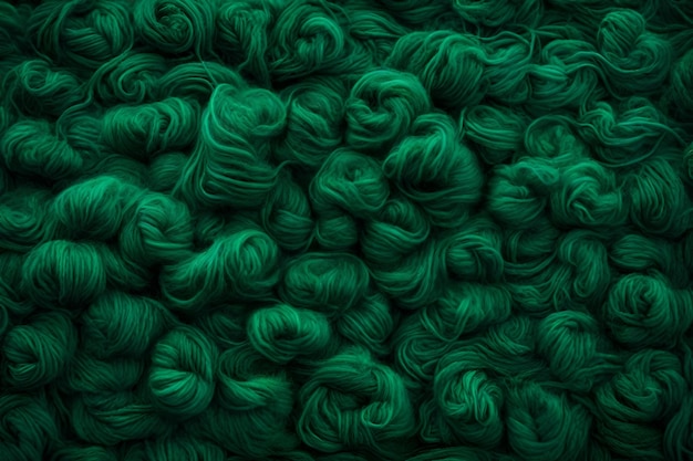 Green wet wool flat lay background