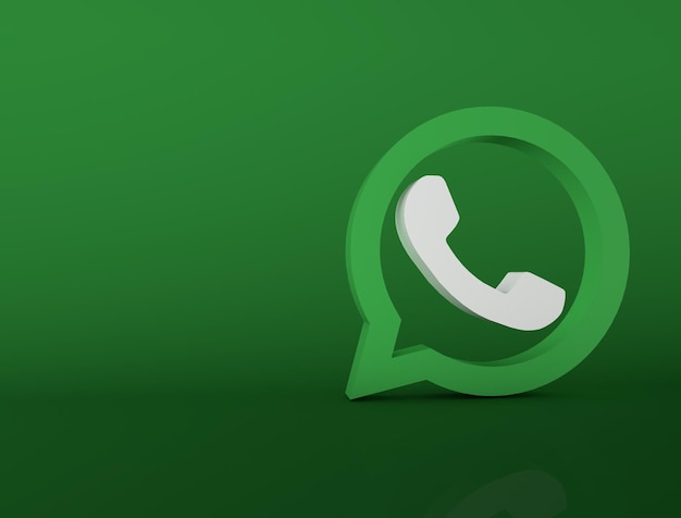 Green whats app logo image 3d rendering 3d render images