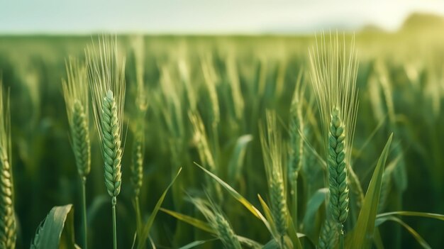 Green wheat field