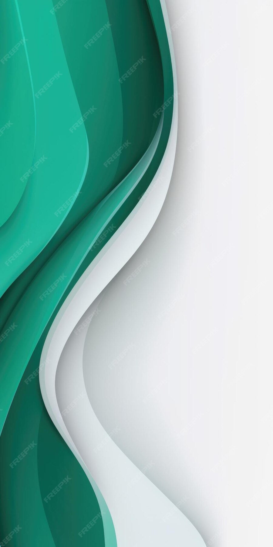Premium Photo A green and white abstract background with curved