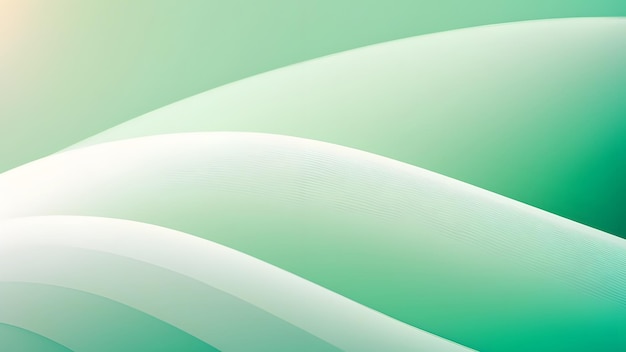 a green and white abstract image of a curved design