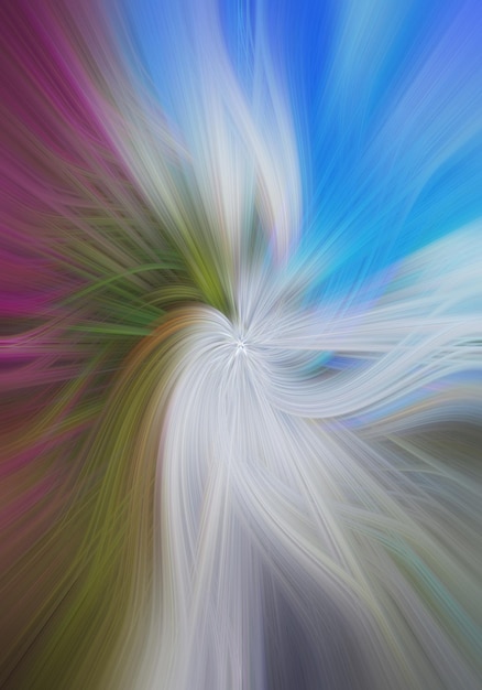 緑の白と青の花の波の抽象的な背景