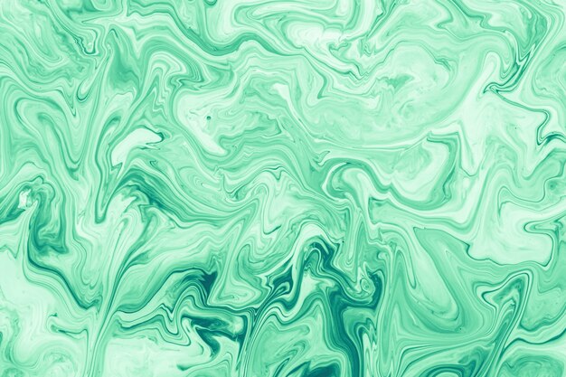 Green and white color mix abstract art painting