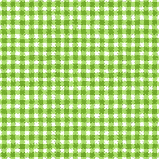 Photo green and white grunge gingham tartan plaid ripply abstract geometric seamless pattern background. hand drawn seamless texture. wallpaper, wrapping, textile, fabric