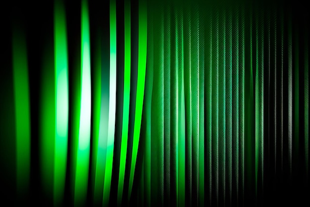 Photo green and white lines in front of a black background