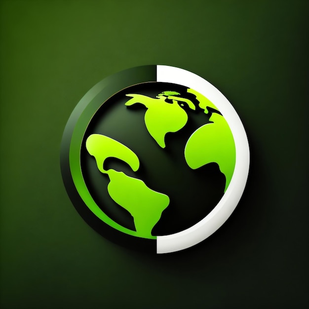 A green and white logo with the word earth on it