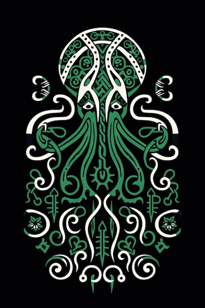 a green and white octopus