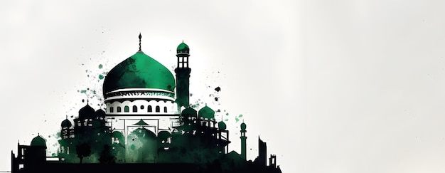 Green and white poster for the islamic festival of islam