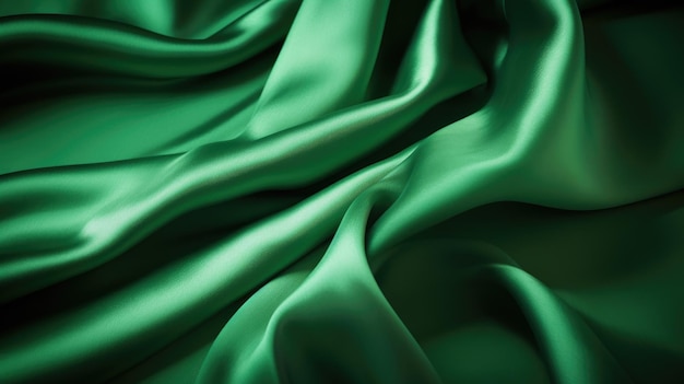 Green and White Silk