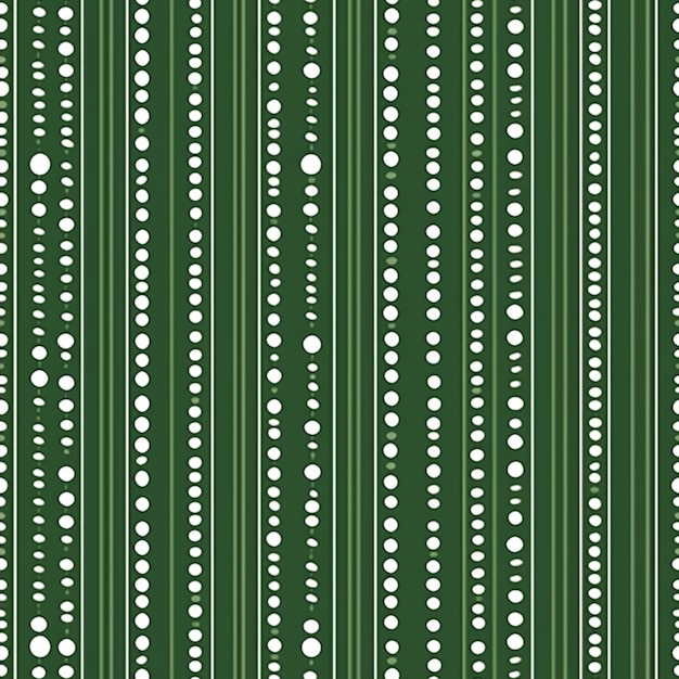 A green and white striped pattern with dots and circles generative ai