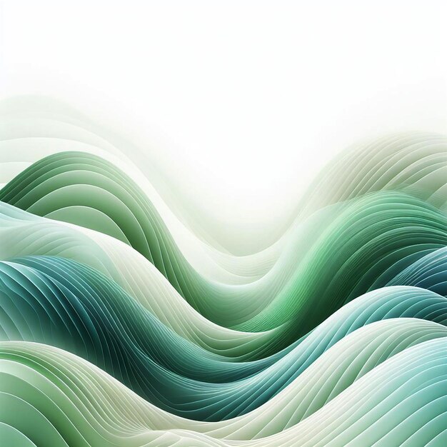 Green and white wave background soft background