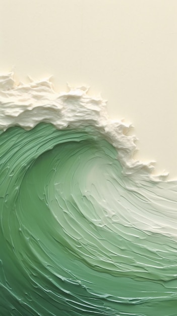 Green and white waves of the sea