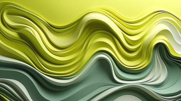 a green and white wavy lines