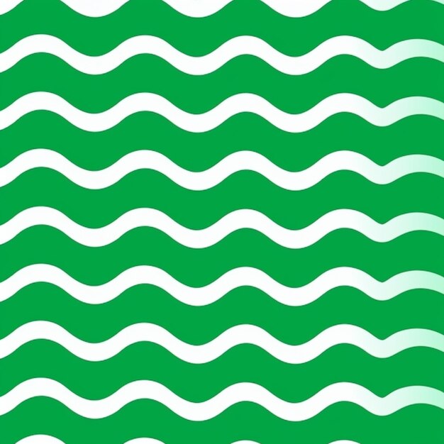 Foto un motivo ondulato verde e bianco con onde bianche generative ai