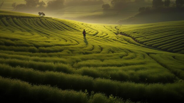 Photo green and wide fields